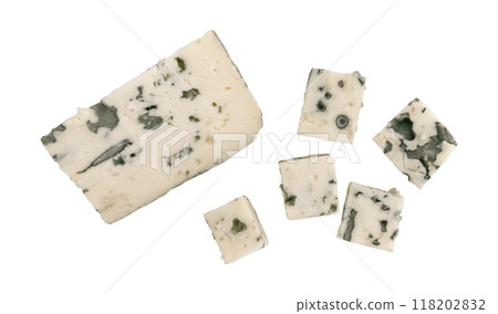 cheese with blue mold isolated on white cheese with blue mold isolated on white 118202832