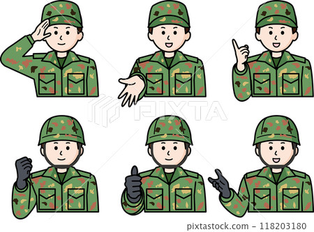 適合自衛隊男子的 6 種上半身姿勢 118203180