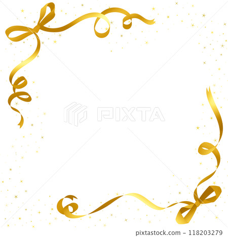 Hand drawn gold ribbon glitter frame illustration Hand drawn gold ribbon glitter frame illustration 118203279