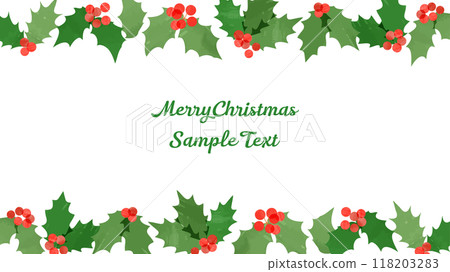 聖誕冬青手繪圖向量圖 118203283