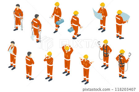 等軸圖：工人橙色工作服 5 118203407