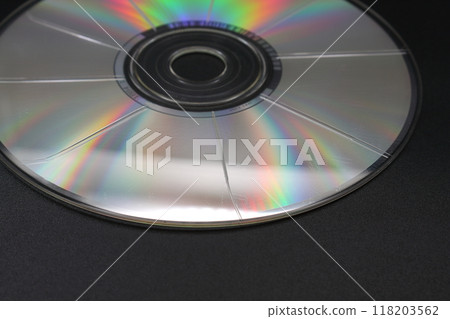 A CD with radial scratches made with a cutter A CD with radial scratches made with a cutter 118203562