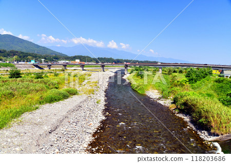 Tonoshima Bridge / Upstream of the Tenryu River / Looking towards the Haruchika Bridge (Ina City, Nagano Prefecture) [September 2024] 118203686