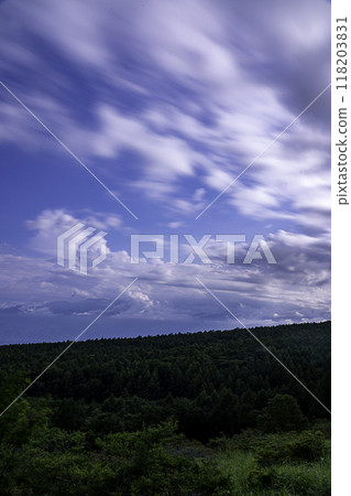 Summer blue sky and white clouds Summer blue sky and white clouds 118203831