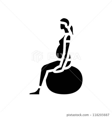 seated pelvic floor stretch pregnant fitness glyph icon vector illustration seated pelvic floor stretch pregnant fitness glyph icon vector illustration 118203887