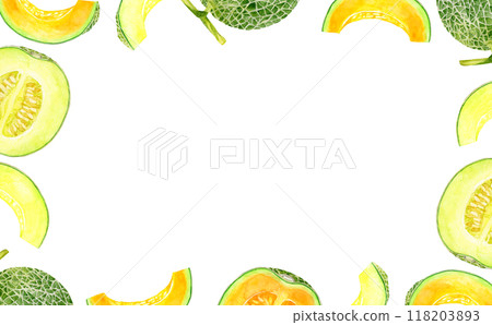 蔬果瓜框手繪水彩插畫背景素材 蔬果瓜框手繪水彩插畫背景素材 118203893