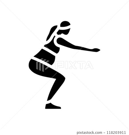 squats pregnant fitness glyph icon vector illustration 118203911