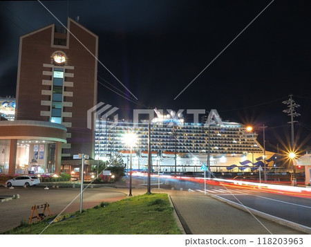 Shizuoka Prefecture, Harbor Lights and Royal Princess, April 118203963