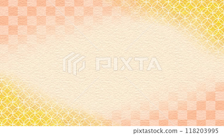 Japanese background: checkered pattern and cloisonne 16:9 Japanese background: checkered pattern and cloisonne 16:9 118203995