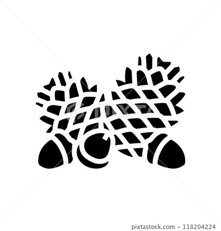 collecting pinecones acorns glyph icon vector illustration collecting pinecones acorns glyph icon vector illustration 118204224