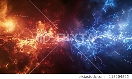 “相對紅色和藍色能量背景。” “相對紅色和藍色能量背景。” 118204235