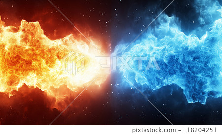 “相對紅色和藍色能量背景。” 118204251