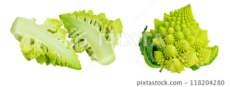 Romanesco broccoli cabbage or Roman Cauliflower isolated on white background with full depth of field Romanesco broccoli cabbage or Roman Cauliflower isolated on white background with full depth of field 118204280
