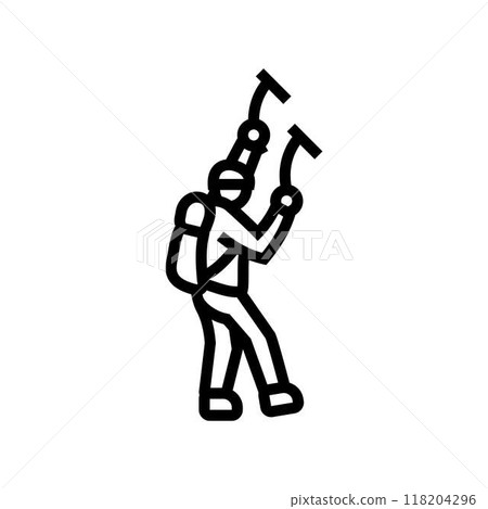 ice climbing winter line icon vector illustration 118204296