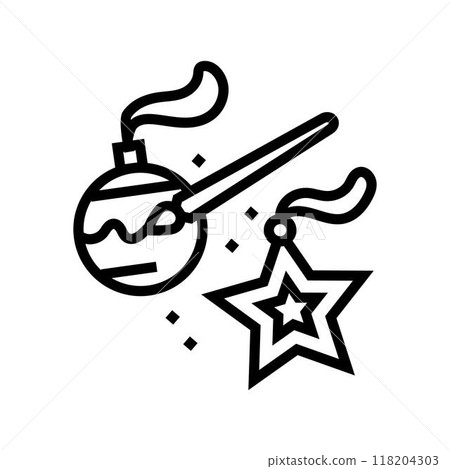 diy holiday decorations line icon vector illustration diy holiday decorations line icon vector illustration 118204303