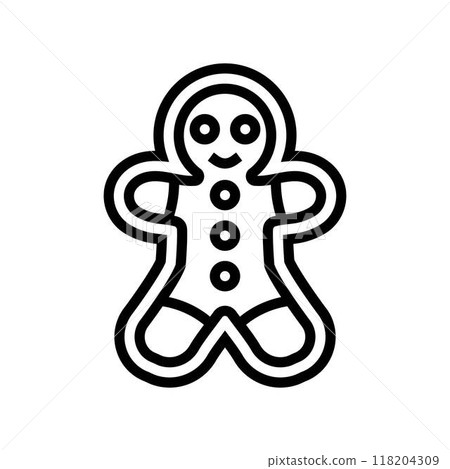 making gingerbread winter line icon vector illustration 118204309