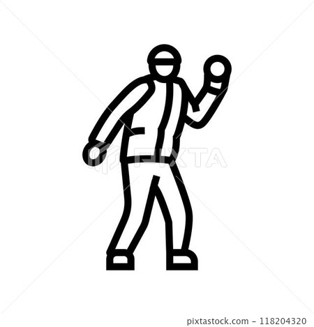 snowball fight winter line icon vector illustration 118204320