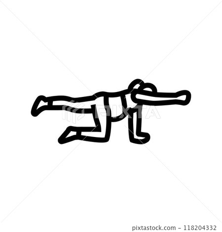 bird dog pose pregnant fitness line icon vector illustration bird dog pose pregnant fitness line icon vector illustration 118204332
