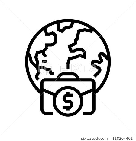 globalization modern business line icon vector illustration globalization modern business line icon vector illustration 118204401