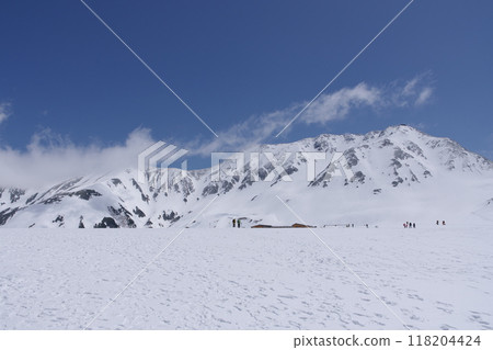View of Mt. Masago from Murododaira on the Tateyama Kurobe Alpine Route in early May View of Mt. Masago from Murododaira on the Tateyama Kurobe Alpine Route in early May 118204424