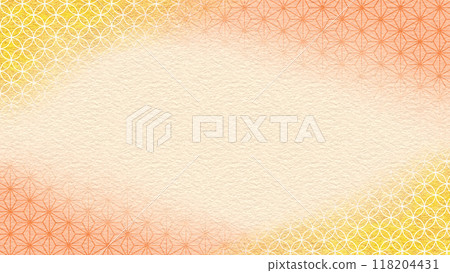 Japanese background: hemp leaf and cloisonne 16:9 118204431