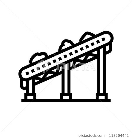 conveyor system mining line icon vector illustration conveyor system mining line icon vector illustration 118204441