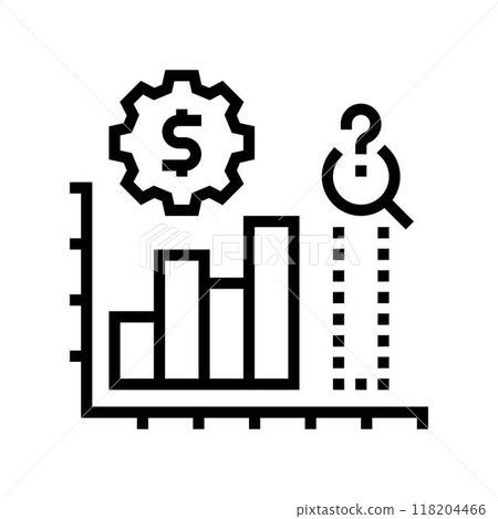 sales forecasting business process line icon vector illustration 118204466
