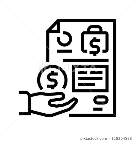 accounts receivable business process line icon vector illustration 118204588
