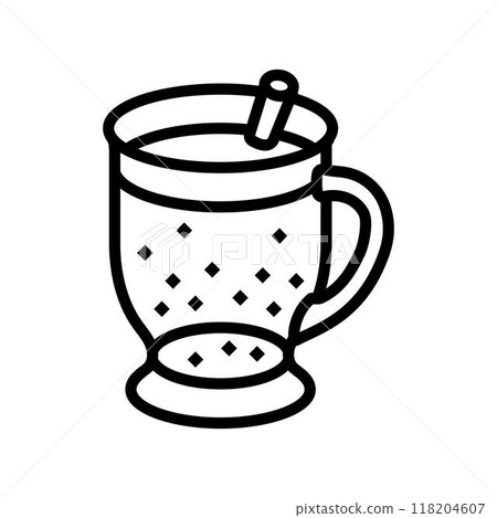 hot cider autumn line icon vector illustration 118204607