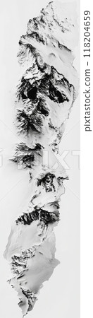 Minimalist Topographic Map of Ski Tour on White Background for Winter Sports and Travel Generative AI 118204659