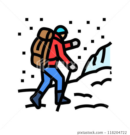 winter hike winter color icon vector illustration 118204722