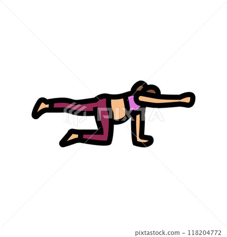 bird dog pose pregnant fitness color icon vector illustration 118204772