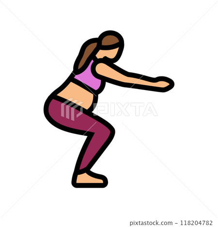 squats pregnant fitness color icon vector illustration 118204782