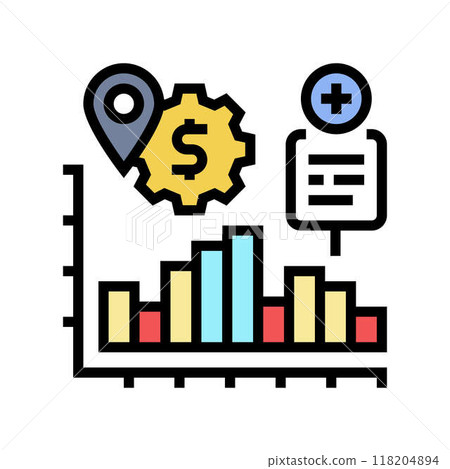 sales tracking business process color icon vector illustration 118204894