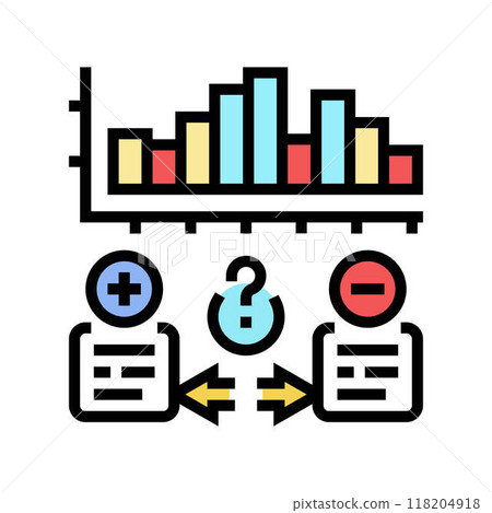 forecasting business process color icon vector... - Stock Illustration ...
