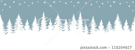 seamless fir tree forest border silhouette isolated vector illustration 118204927