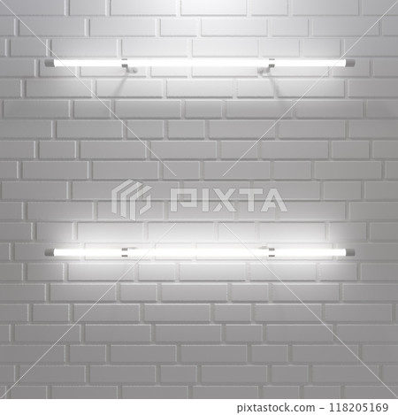 Brick wall background, neon light. 3d illustration Brick wall background, neon light. 3d illustration 118205169