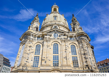 Frauenkirche Church of Our Lady Lutheran church on the Neumarkt square in Dresden, Saxony, Germany 118205263