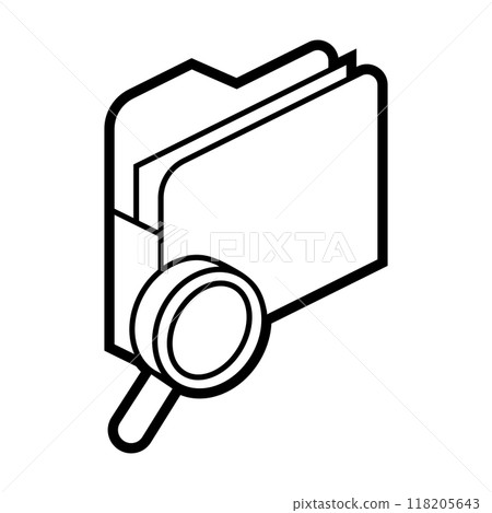 Folder search icon in isometry. Image for website, app, logo, UI design. Folder search icon in isometry. Image for website, app, logo, UI design. 118205643