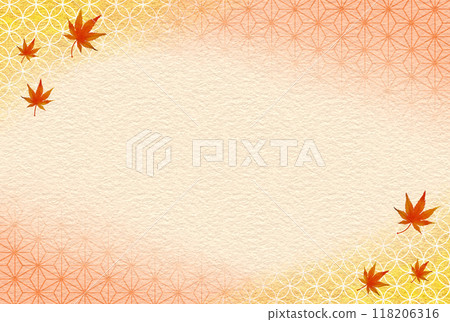 日本秋葉背景 — 麻葉與景泰藍 118206316