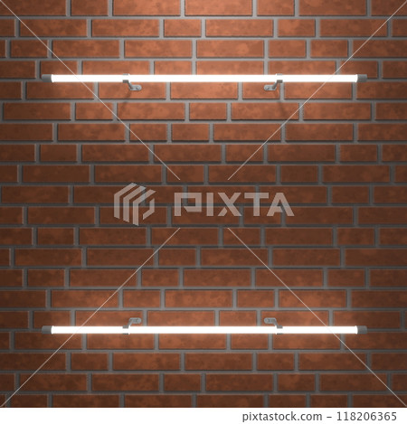 Brick wall background, neon light. 3d illustration Brick wall background, neon light. 3d illustration 118206365