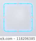 Neon rectangle frame sign. Geometric glowing lines. Abstract background with space for your text. 3d illustration. 118206385