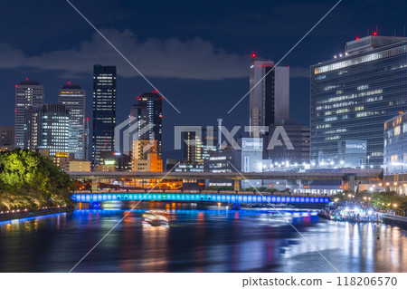Beautiful night view of Temmabashi from Tenjinbashi Beautiful night view of Temmabashi from Tenjinbashi 118206570