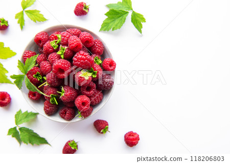 Fresh organic ripe raspberry Fresh organic ripe raspberry 118206803