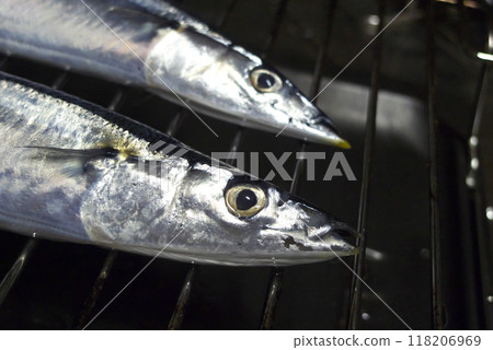 Japanese grilled pacific saury 118206969