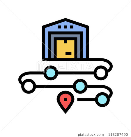 order fulfillment business process color icon vector illustration 118207490