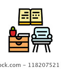 cozying up with a book autumn color icon vector illustration 118207521