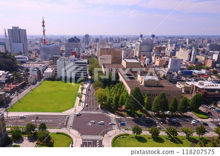Utsunomiya City: View of the cityscape from the Tochigi Prefectural Office (towards Utsunomiya City Hall and Tobu Utsunomiya Station) 118207575