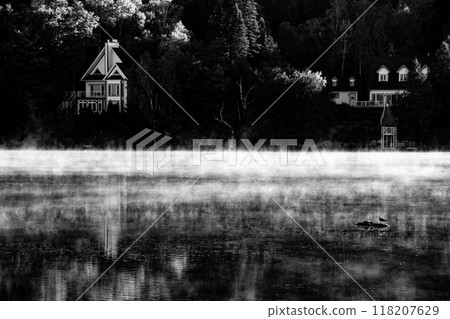 Dock on Lac-Superieur, Mont-tremblant, Quebec, Canada 118207629