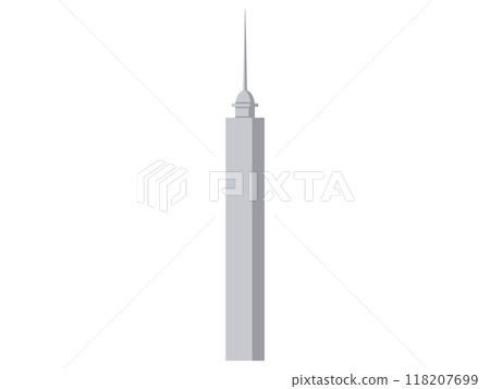 Skyscraper vector illustration. Skyscrapers in city center exemplify ever-changing face urban architecture The construction industry thrives on challenge erecting towering structures 118207699